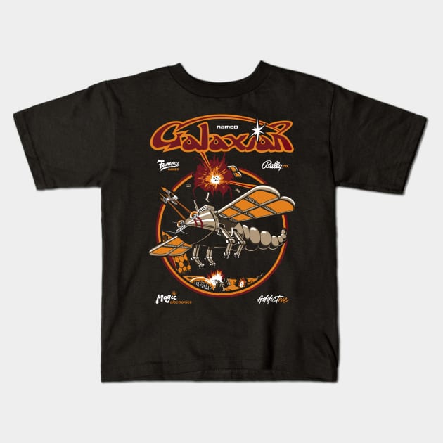 Galaxian Retro Arcade Vintage Gaming Kids T-Shirt by wearableitems